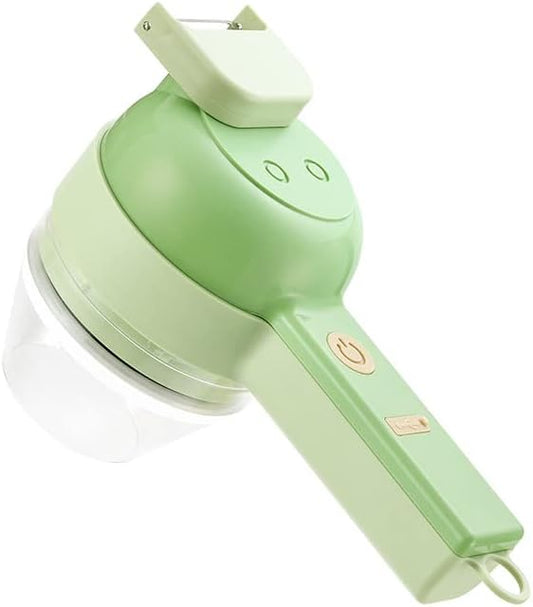 [Limited-Time Offer] Electric Vegetable Cutter, 4 in 1 Handheld Vegetable Chopper, Mini Wireless Food Processor, Vegetable Slicer Garlic Cutter for Garlic Pepper Chili Onion Celery Ginger Meat(Type 1)