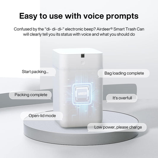 Automatic Trash Can, 4 Gallon Self Sealing and Self-Changing Smart Trash Can, Motion Sensor, Touchless Garbage can with lid for Kitchen Bathroom Office, 6 Refill Rings(A1, Golden line)
