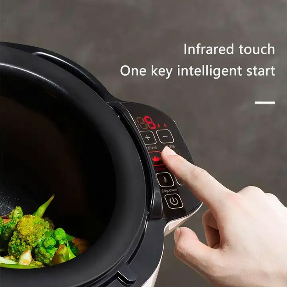【Limited-Time Offer】 2000W Intelligent Automatic Cooking Machine, 360 Degree 6L Food Processor for Stir-Fry, Stew, Cooking Intelligent Cooking Robot