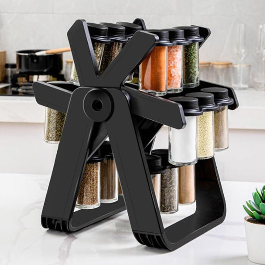Rotating Spice Rack Set, Ferris Wheel Design With 18 Jars, Spice Bottle Sealing Jar Multifunctional Spice Bottle Spices Kitchen Supplies