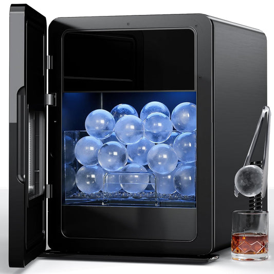 2inch Ice Ball Maker – 4 pcs Round Cubes in 35 Mins, 144pcs/Day, Clear Sphere Ice Maker Machine for Whiskey, Bourbon & Cocktails, Self-Cleaning, Auto Water Supply, for Home Bar & Parties