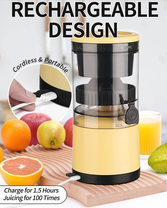 Citrus Juicer Machines Rechargeable - Portable Juicer with USB and Cleaning Brush for Orange, Lemon, Grapefruit